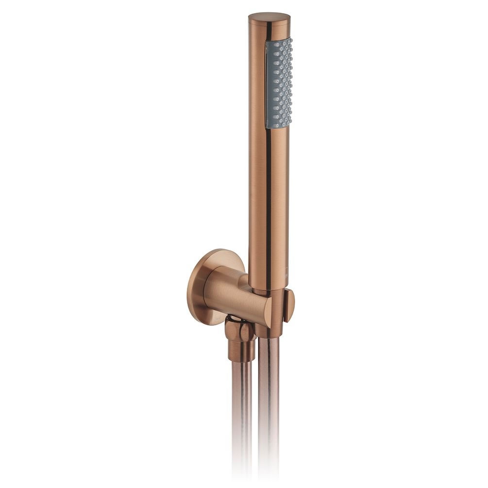 Cutout image of Vado Individual Brushed Bronze Mini Shower Kit & Outlet